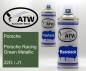 Preview: Porsche, Porsche Racing Green Metallic, 22G / J1: 400ml Sprühdose + 400ml Klarlack - Set, von ATW Autoteile West.